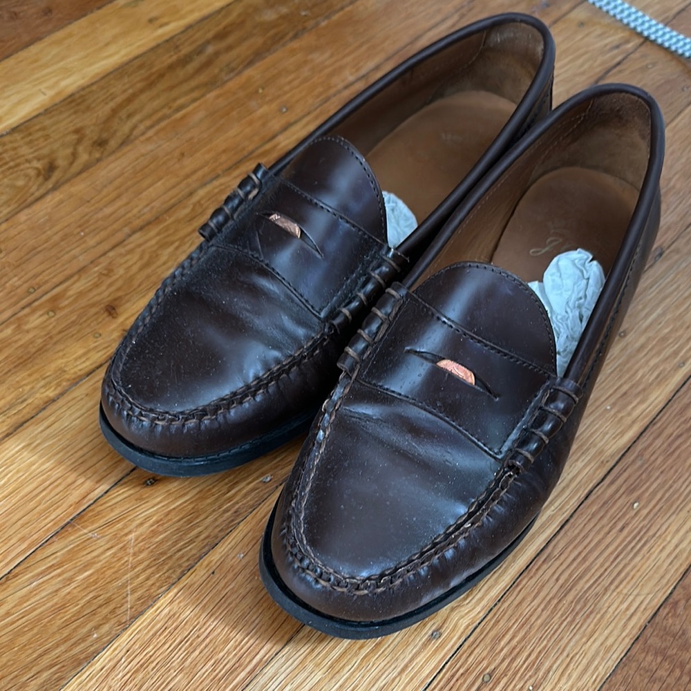 J.Crew Classic Brown Leather Penny Loafers